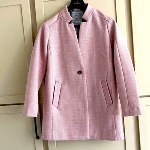 Pink Herringbone Pea Coat